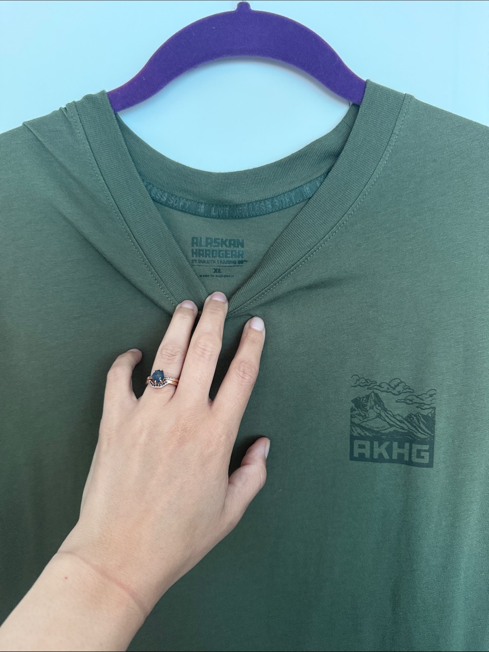Women’s Olive Green V-Neck T-Shirt